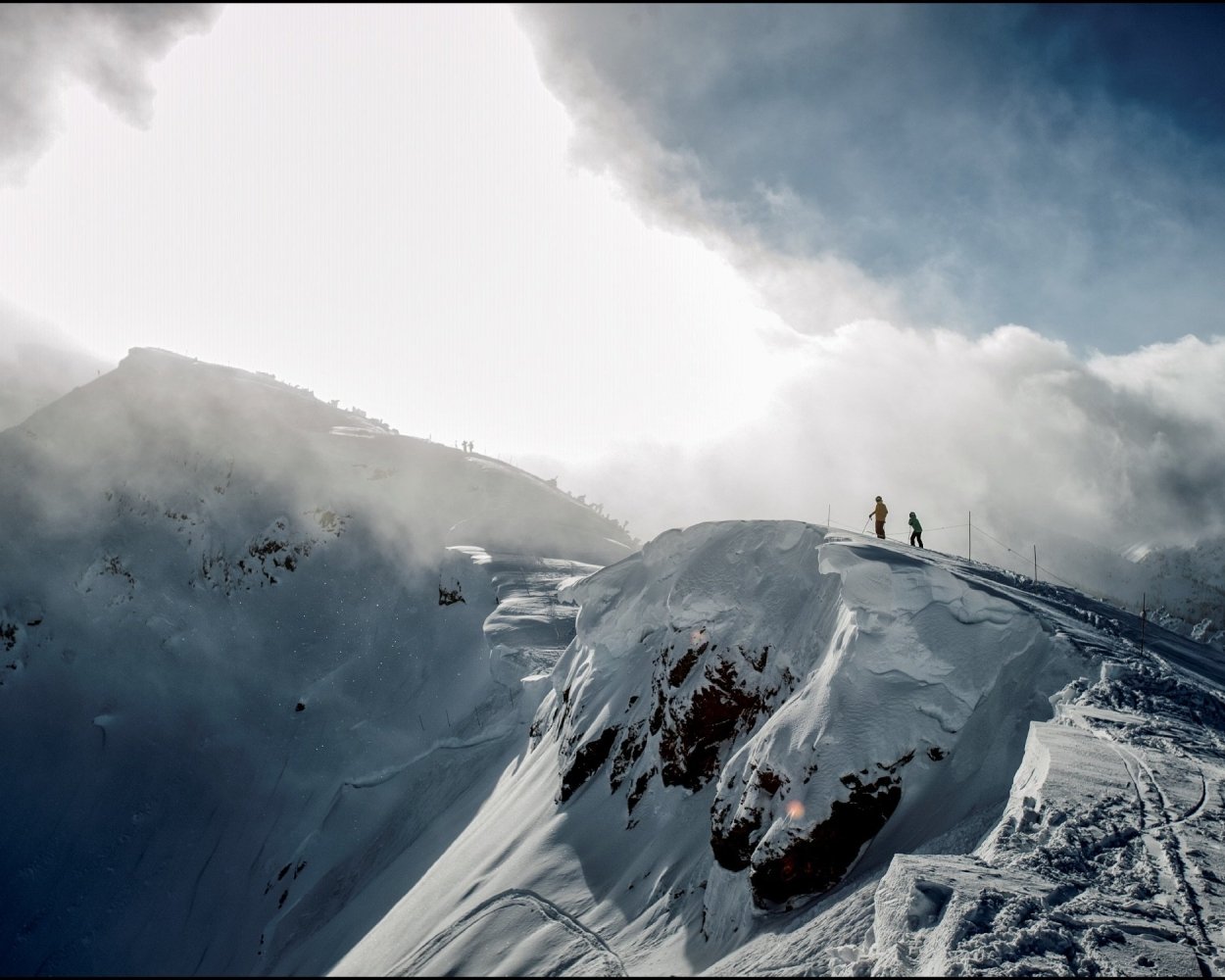 Skiers in Revelstoke, BC