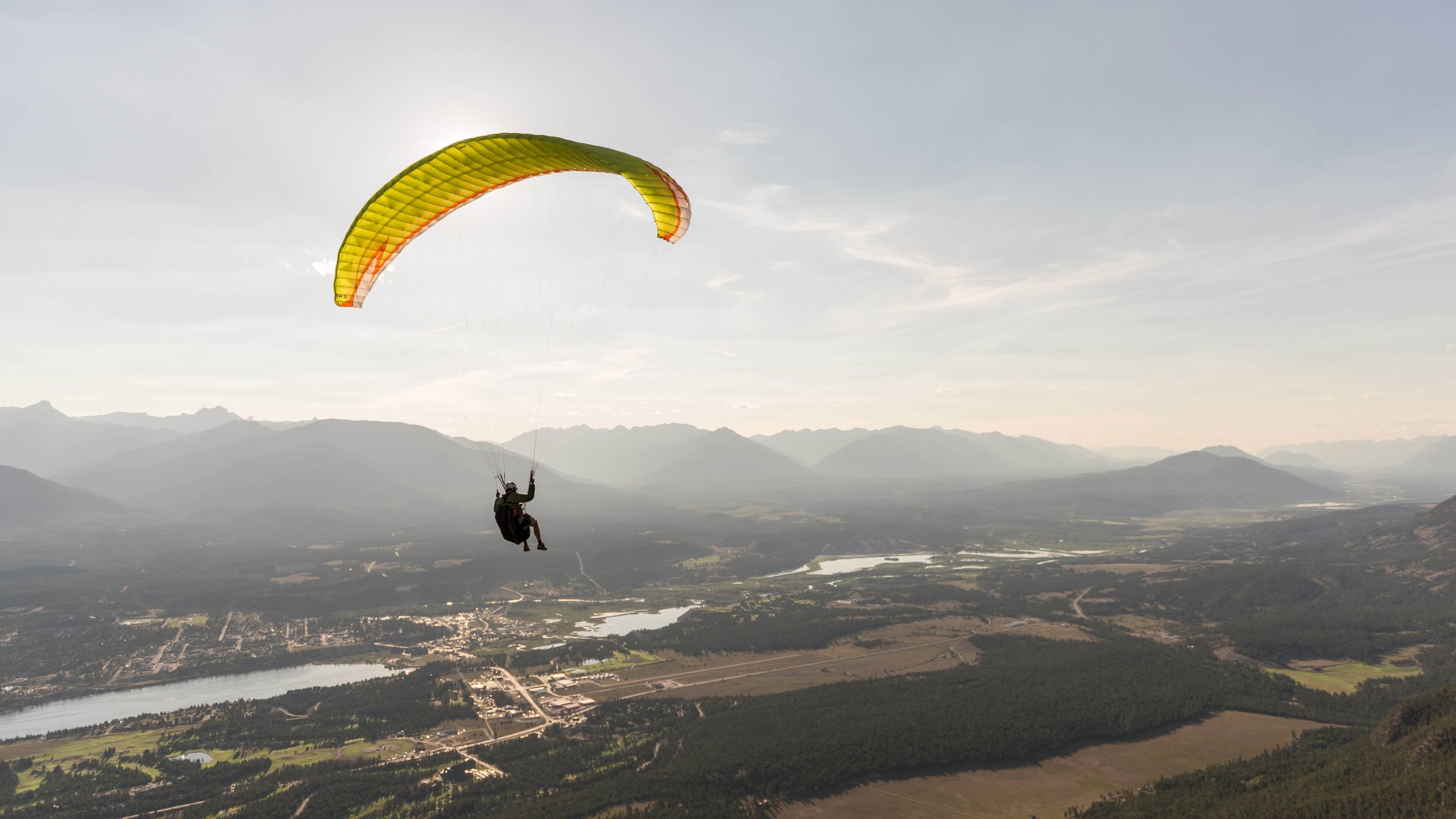 A Paraglider over Mt Swansea