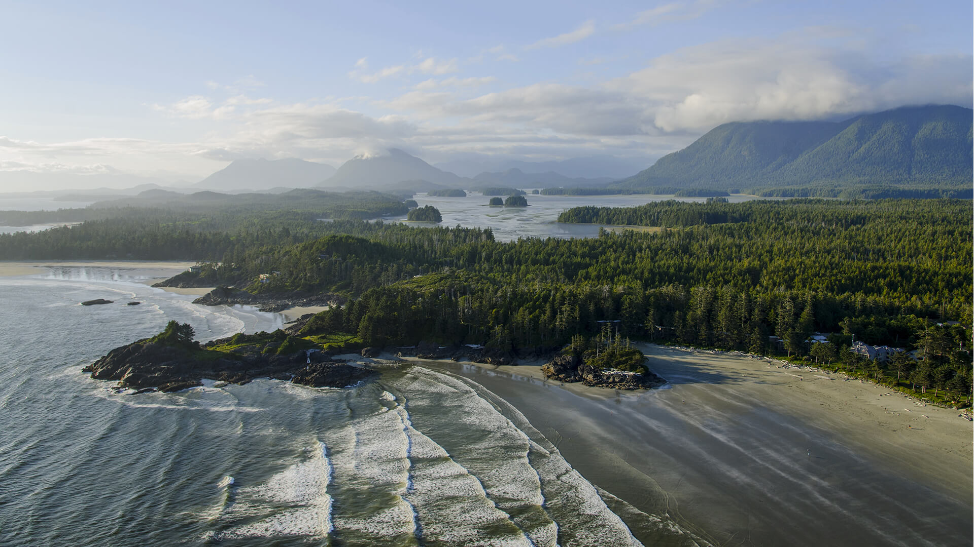 An aerial view of Pacific Rim in BC, Canada