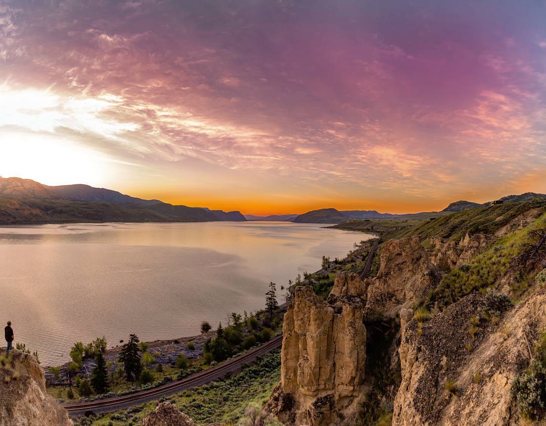 Aerial view of a lake